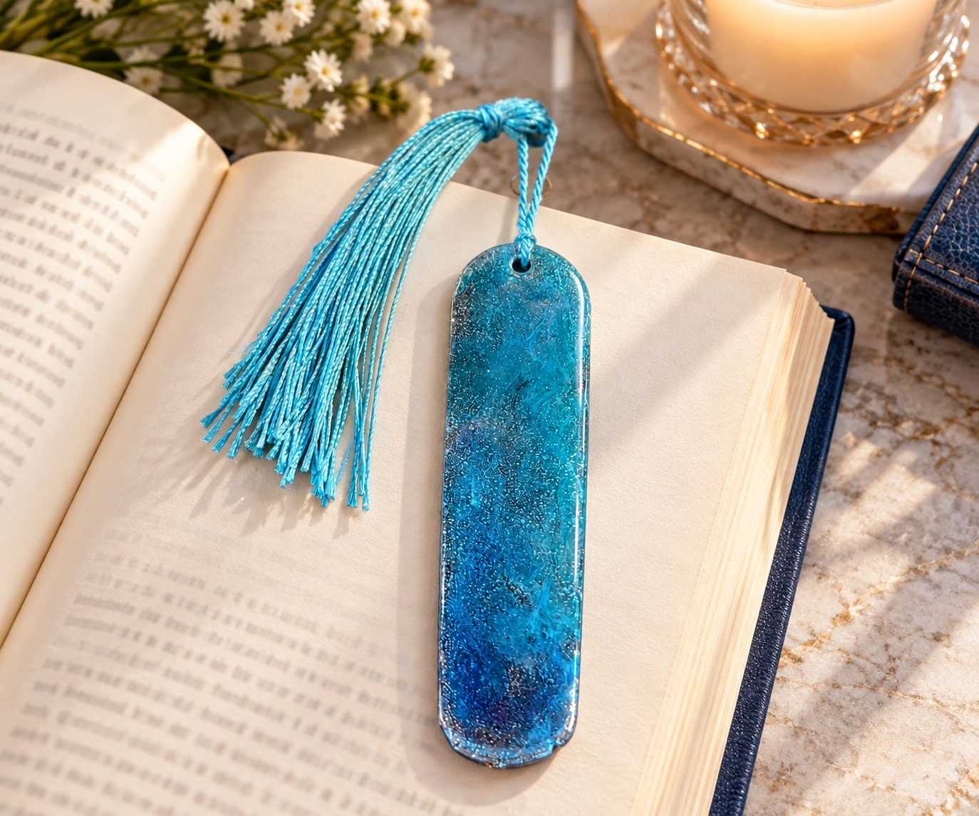 Blue Tassel Bookmark