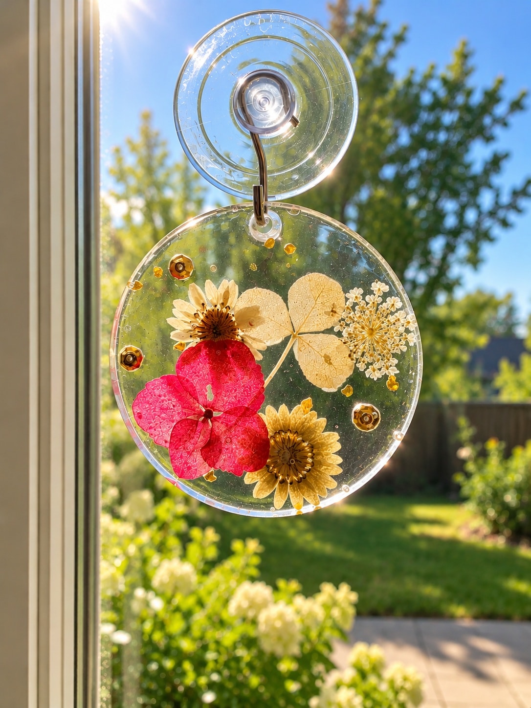 Floral Resin Suncatcher