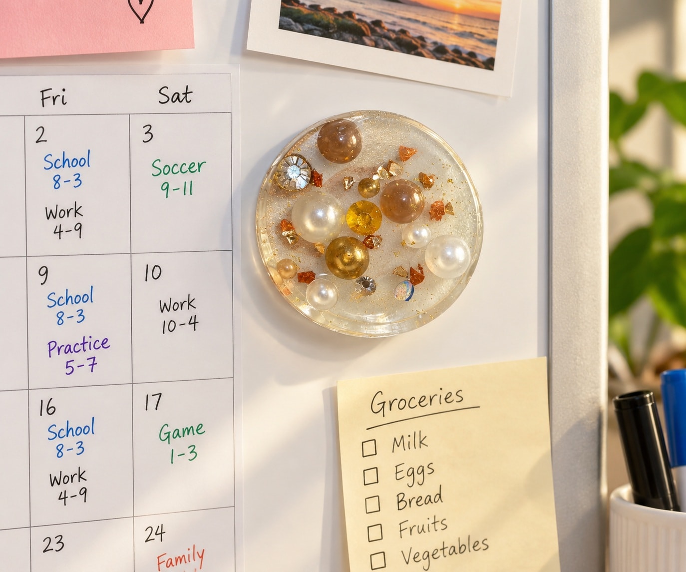 Gold & Pearl Resin Magnet
