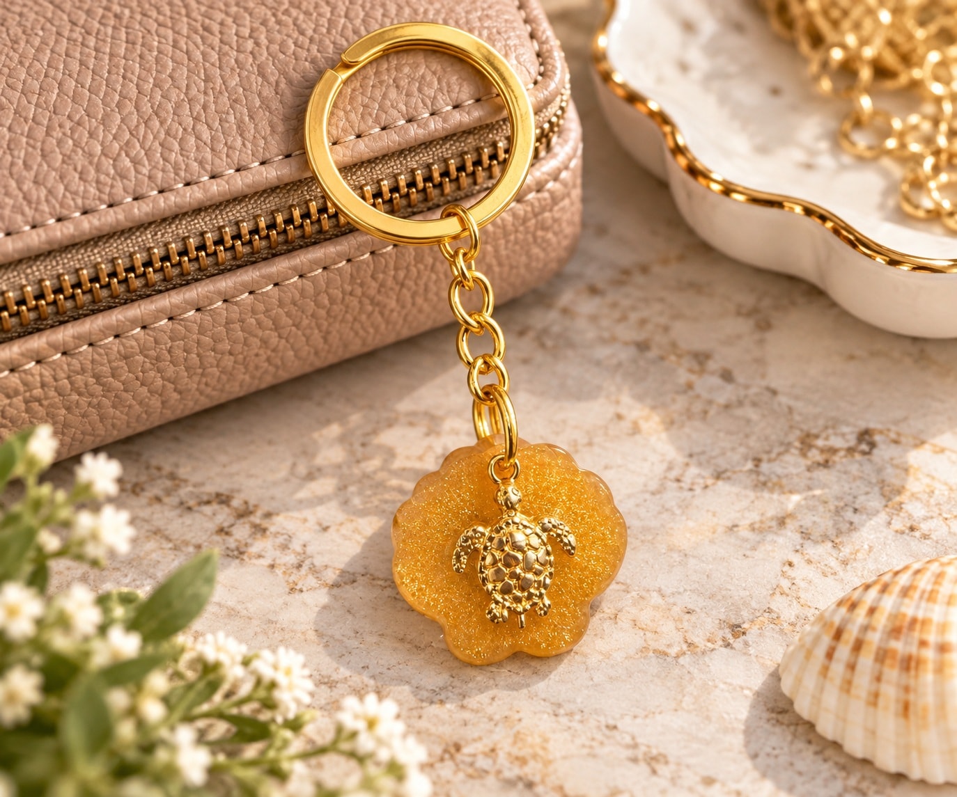 Golden Drift Keychain