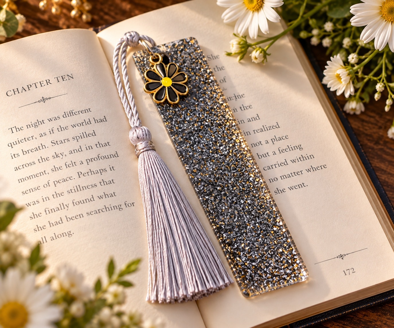 Midnight Daisy Bookmark